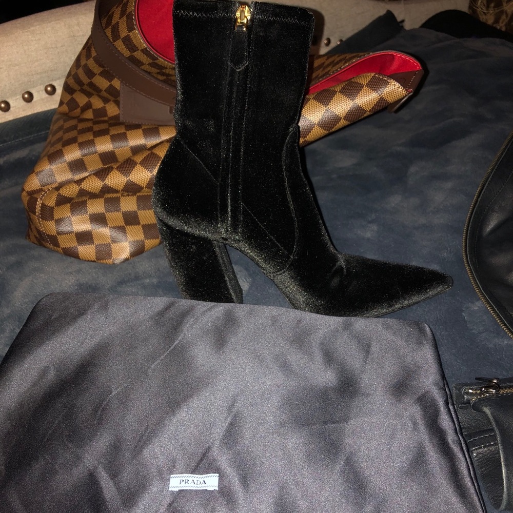 Prada Velvet Pointed Toe Boots - Picture 9 of 12